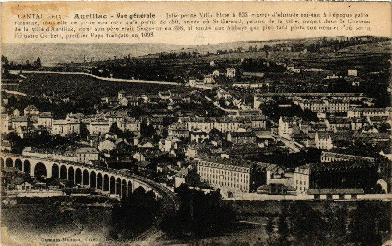 Carte postale ancienne Aurillac - Vue générale à Aurillac