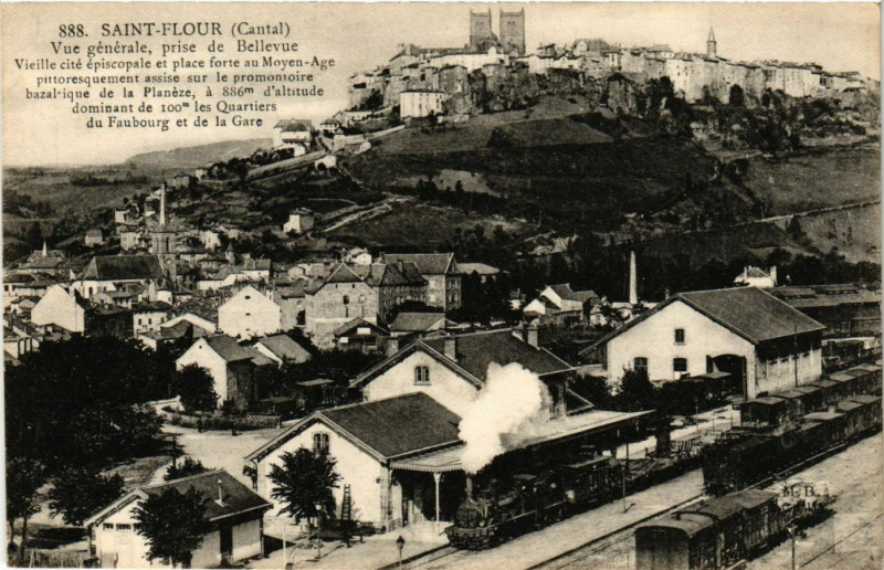 Carte postale ancienne Saint-Flour - Vue générale prise de Bellevue .. à Saint-Flour