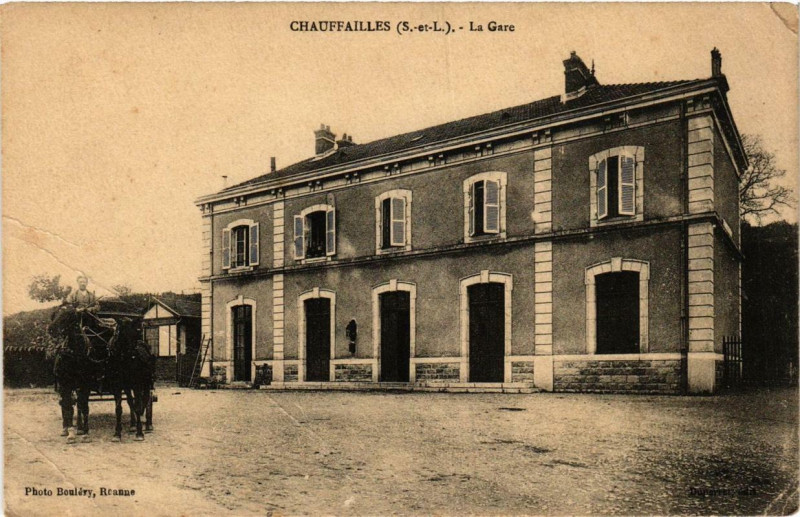 Carte postale ancienne Chauffailles La Gare à Chauffailles