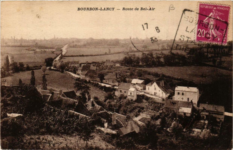 Carte postale ancienne Bourbon-Lancy Route de Bel-Air à Bourbon-Lancy