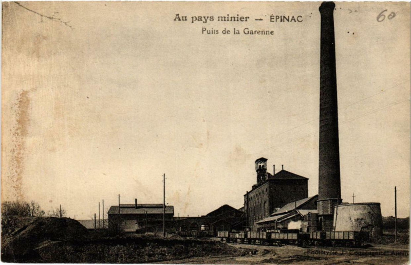 Carte postale ancienne Epinac Puits de la Garenne à Épinac