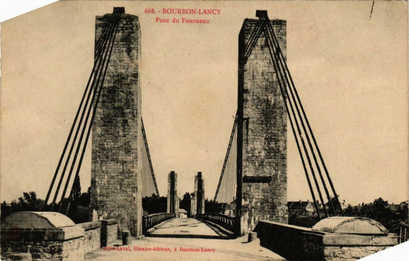 Carte postale ancienne Bourbon-Lancy Pont du Fourneau à Bourbon-Lancy