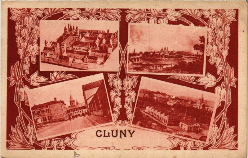Carte postale ancienne Cluny Souvenir à Cluny