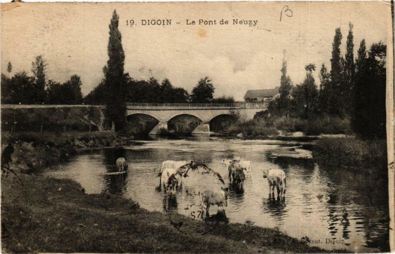 Carte postale ancienne Digoin Le Pont de Neuzy à Digoin