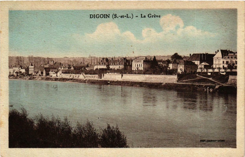 Carte postale ancienne Digoin La Gréve à Digoin