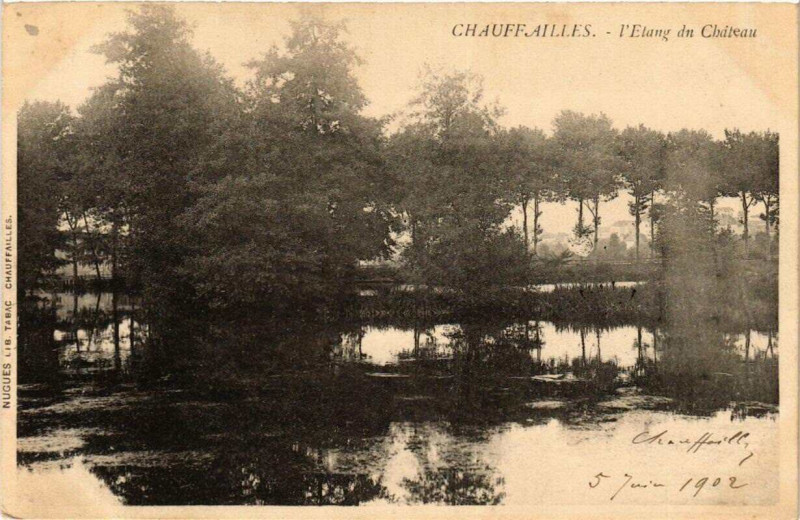 Carte postale ancienne Chauffailles l'Etang du Chateau à Chauffailles