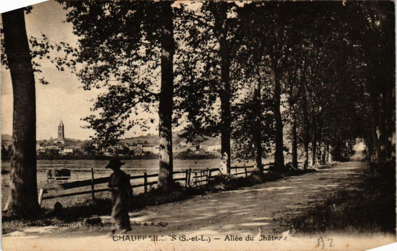 Carte postale ancienne Chauffailles Allée du Chateau à Chauffailles