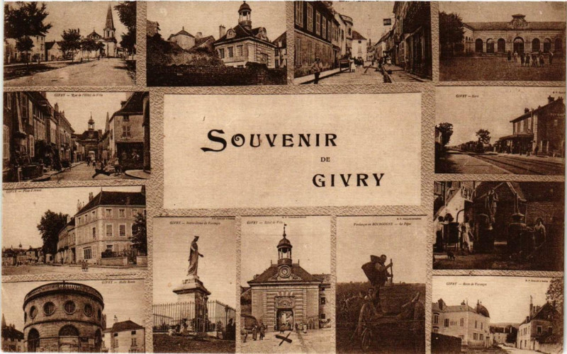 Carte postale ancienne Souvenir de Givry à Givry