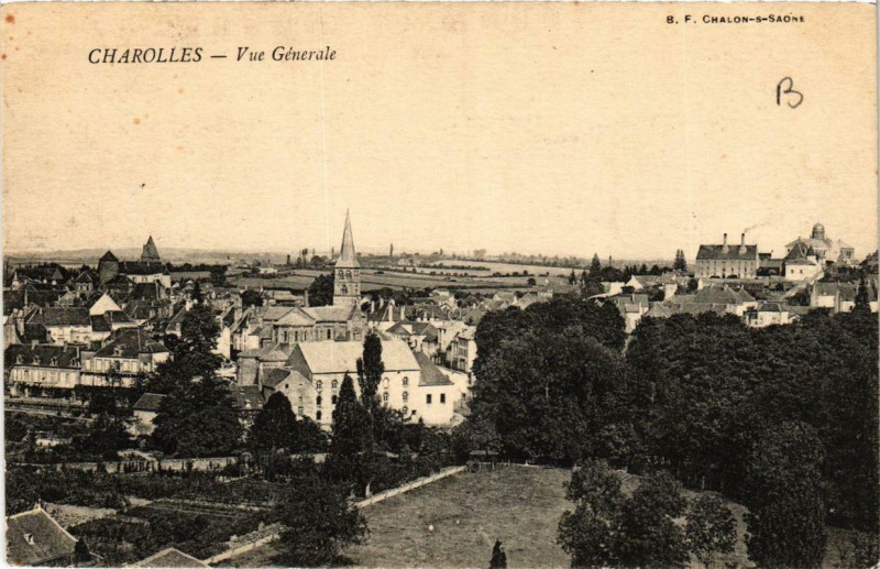 Carte postale ancienne Charolles Vue générale à Charolles