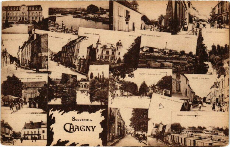 Carte postale ancienne Chagny Souvenir à Chagny