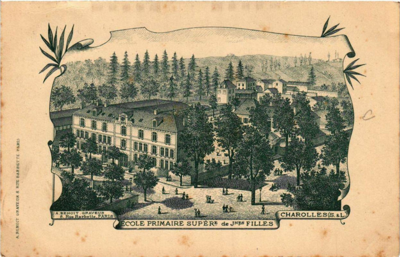 Carte postale ancienne Charolles Ecole Primaire Sup.de Jeunes Filles à Charolles