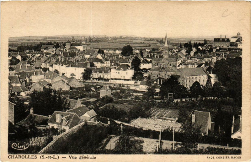 Carte postale ancienne Charolles Vue générale à Charolles