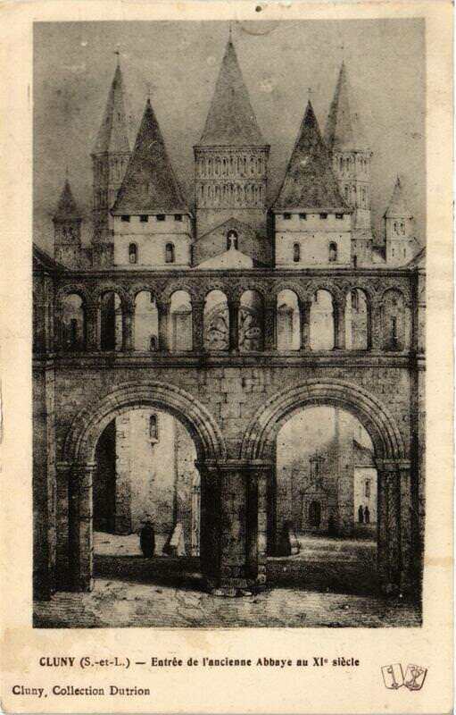 Carte postale ancienne Cluny Entrée de l'Ancienne Abbaye à Cluny
