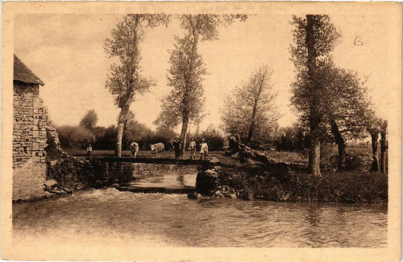 Carte postale ancienne Charolles L'Arconne au Moulin des pres à Charolles