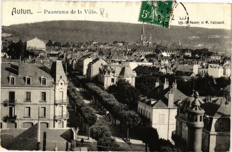 Carte postale ancienne Autun Panorama de la Ville à Autun