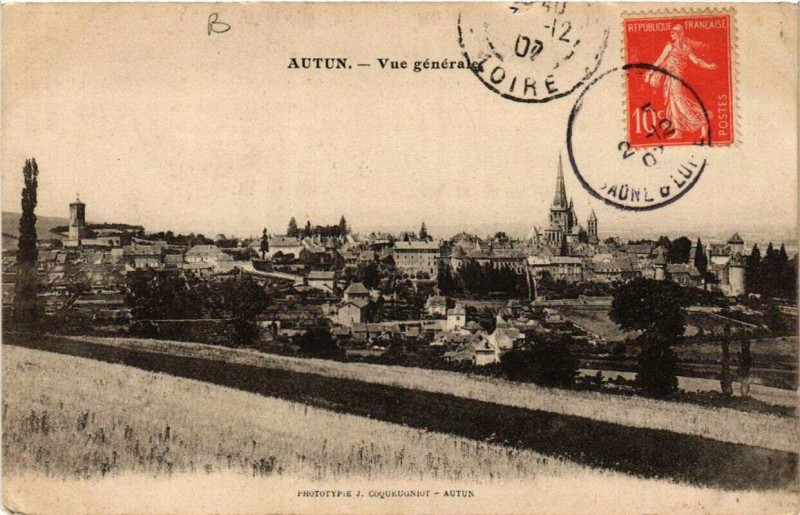 Carte postale ancienne Autun Vue générale à Autun