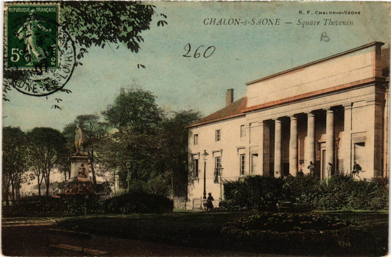 Carte postale ancienne Chalon-sur-Saone - Square Thevenin à Chalon-sur-Saône