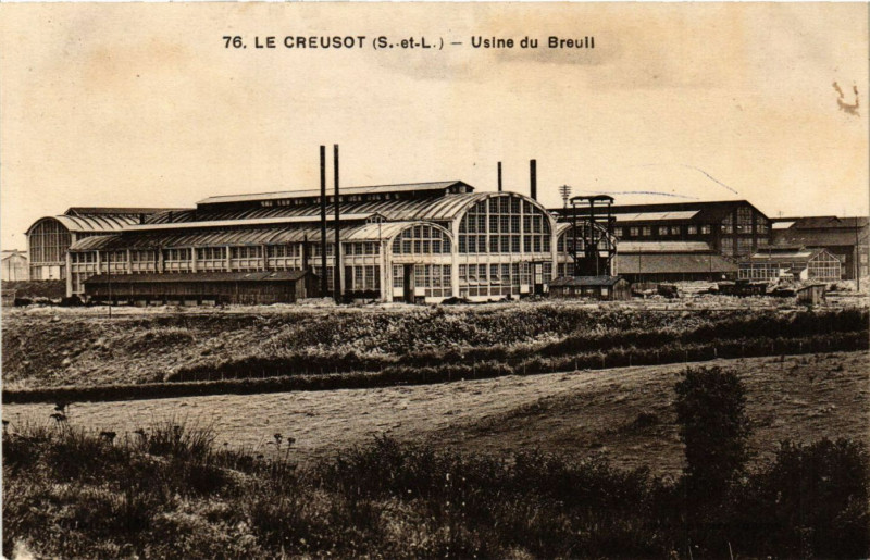 Carte postale ancienne Le Creusot - Usine du Breuil au Creusot