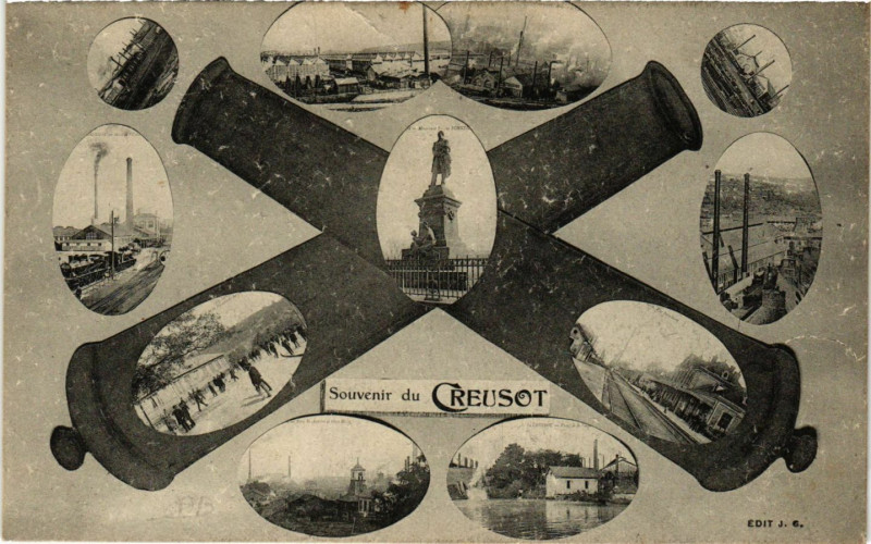 Carte postale ancienne Le Creusot - Scenes - Souvenir du Creusot au Creusot