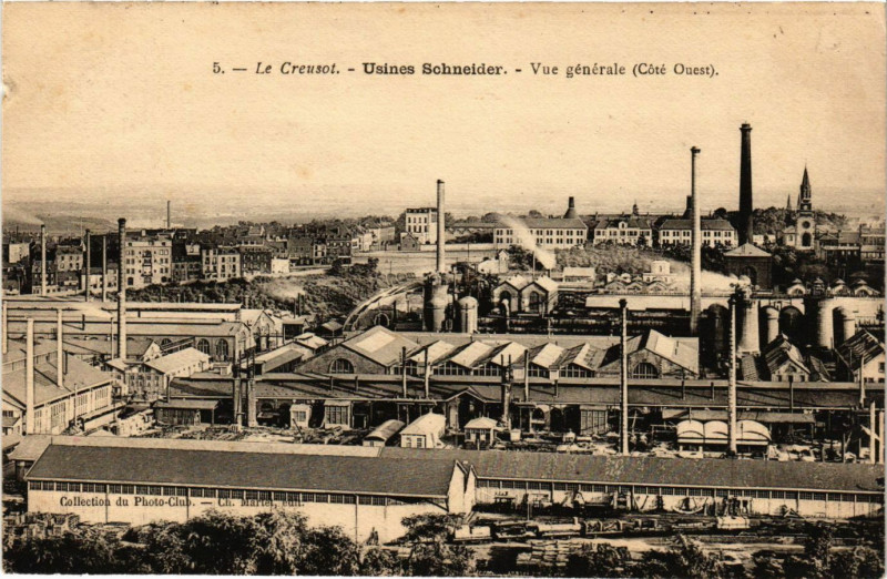 Carte postale ancienne Le Creusot - Usines Schneider - Vue générale - coté Ouest au Creusot