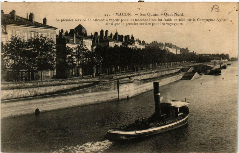 Carte postale ancienne Macon Ses Quais - Quai Nord à Mâcon