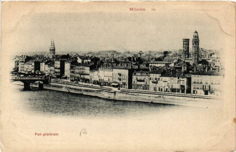 Carte postale ancienne Macon Vue générale à Mâcon
