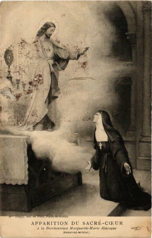 Carte postale ancienne Apparition du Sacre-Coeur