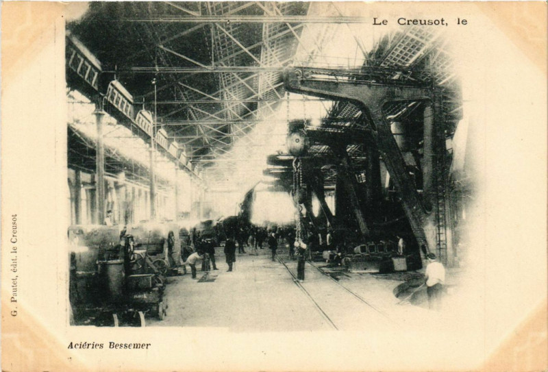 Carte postale ancienne Le Creusot - Acieries Bessemer au Creusot