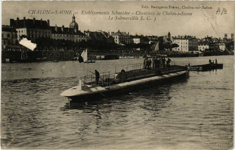 Carte postale ancienne Chalon-sur-Saone - Le Submersible S. C. 3. à Chalon-sur-Saône