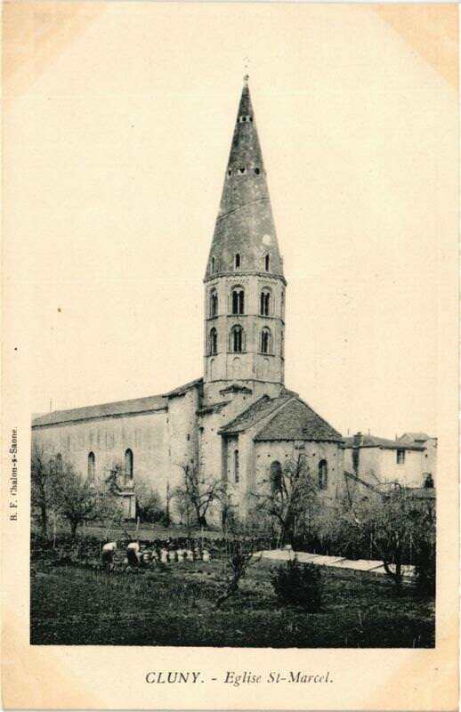 Carte postale ancienne Cluny Eglise Saint-Marcel à Cluny