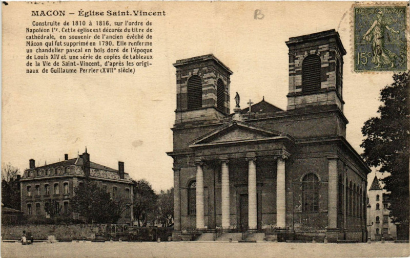 Carte postale ancienne Macon - Eglise Saint-Vincent à Mâcon