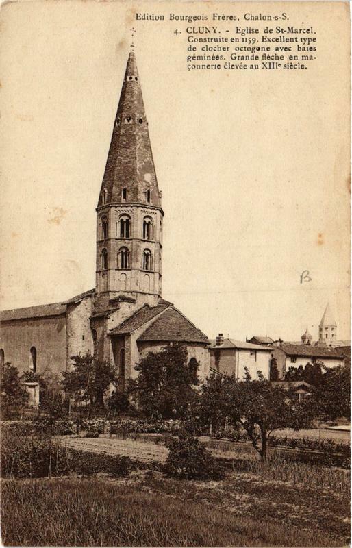Carte postale ancienne Cluny Eglise de Saint-Marcel à Cluny