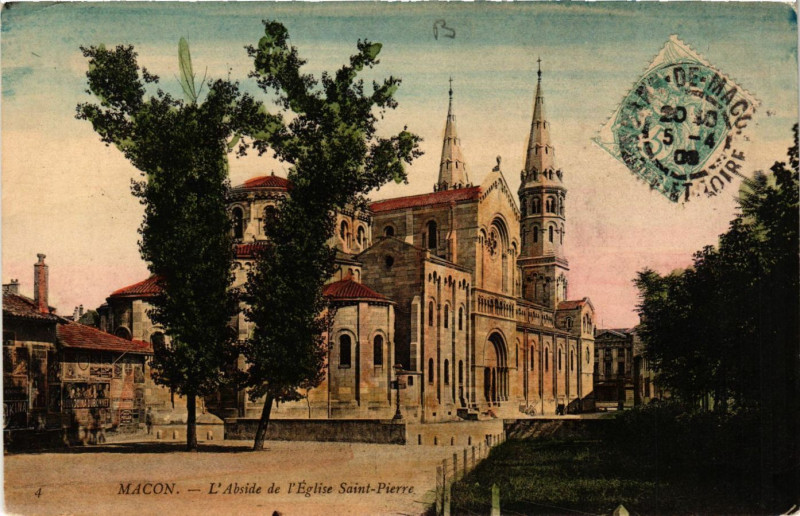 Carte postale ancienne Macon - L'Abside de Eglise Saint-Pierre à Mâcon
