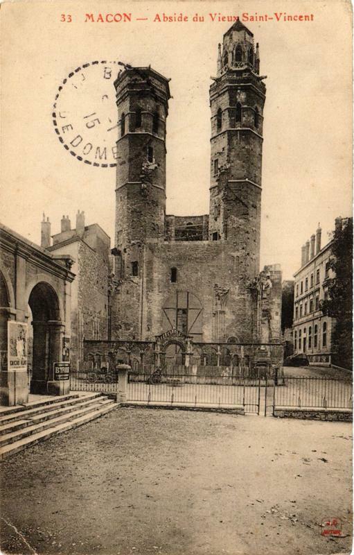 Carte postale ancienne Macon Abside du Vieux Saint-Vincent à Mâcon