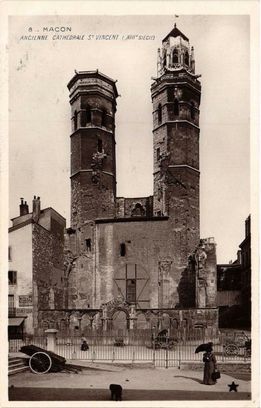 Carte postale ancienne Macon Ancienne Cathédrale Saint-Vincent à Mâcon