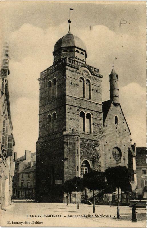 Carte postale ancienne Paray-le-Monial Ancienne Eglise Saint-Nicolas à Paray-le-Monial
