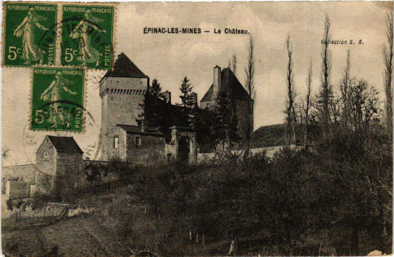 Carte postale ancienne Epinac-les-Mines Le Chateau à Château