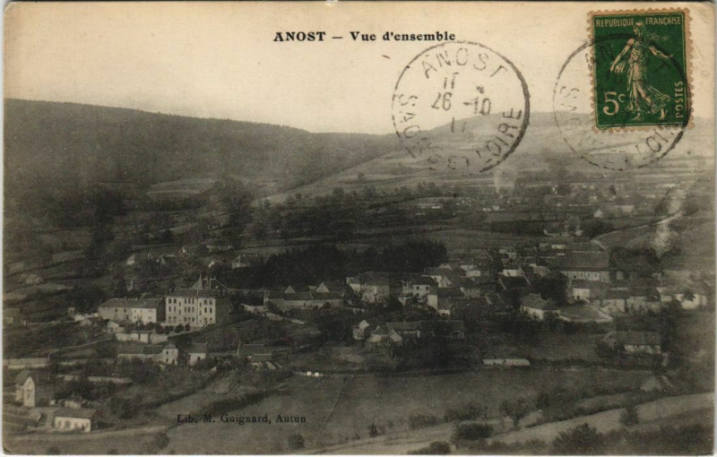 Carte postale ancienne Anost Vue d'ensemble à Anost
