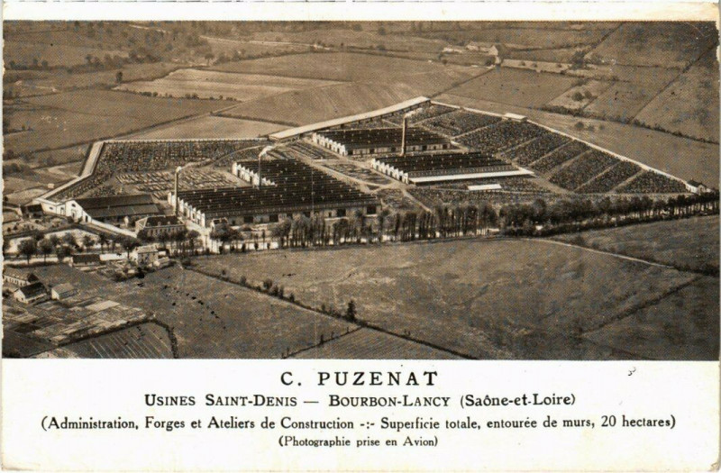 Carte postale ancienne Bourbon-Lancy - Usines Saint-Denis à Bourbon-Lancy