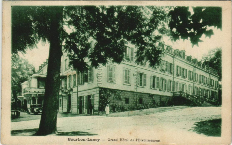 Carte postale ancienne Bourbon-Lancy - Grand Hotel de l'Etabl. à Bourbon-Lancy
