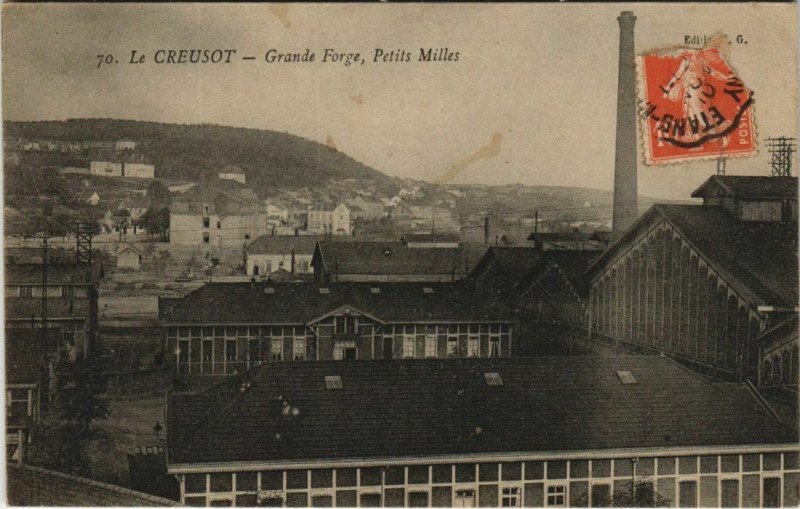 Carte postale ancienne Le Creusot - Grande Forge Petits Milles au Creusot