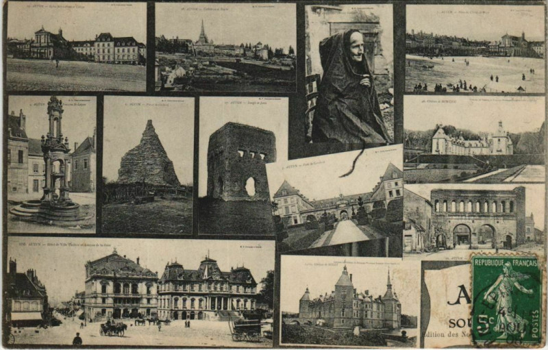 Carte postale ancienne Autun Souvenir à Autun