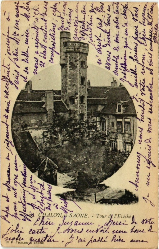 Carte postale ancienne Chalon Saone Tour d'Evéché