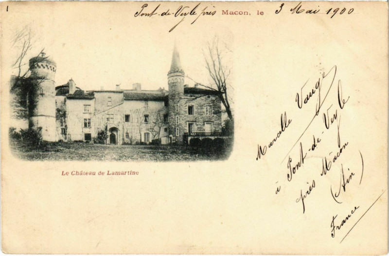 Carte postale ancienne Macon Le Chateau de Lamartine à Saint-Point