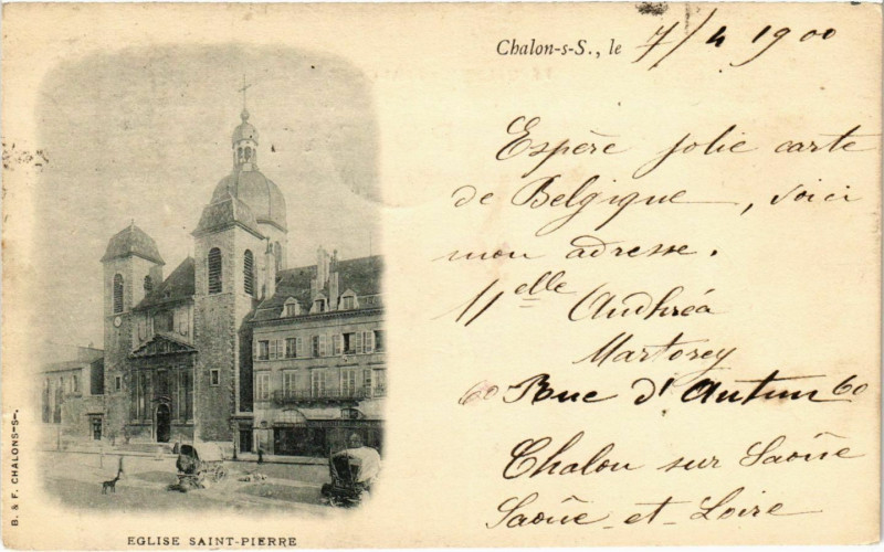 Carte postale ancienne Chalon sur Saone Eglise St. Pierre