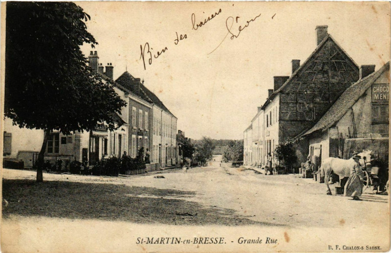 Carte postale ancienne St.Martin en Bresse Grande Rue France