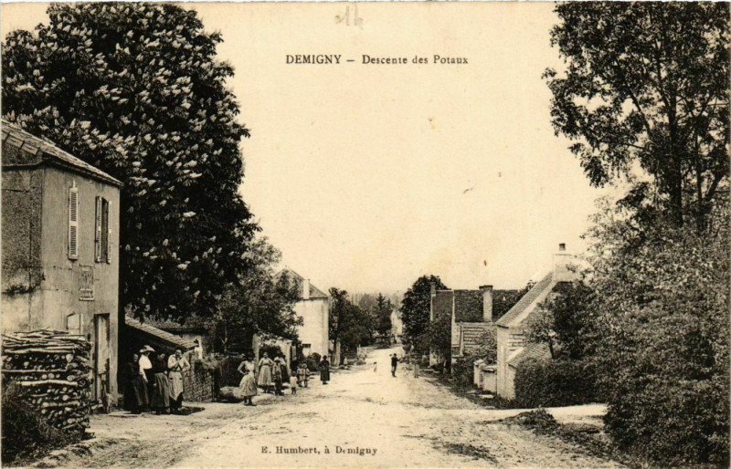 Carte postale ancienne Demigny Descente des Potaux France à Demigny