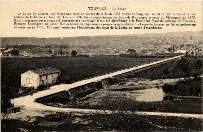 Carte postale ancienne Tournus La Levee France à Tournus