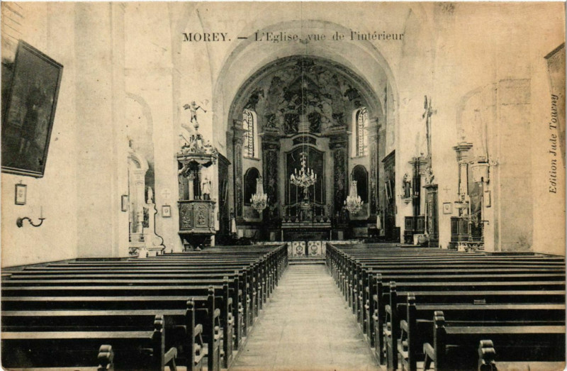 Carte postale ancienne Morey L'Eglise, vue de l'Interieur France à Morey