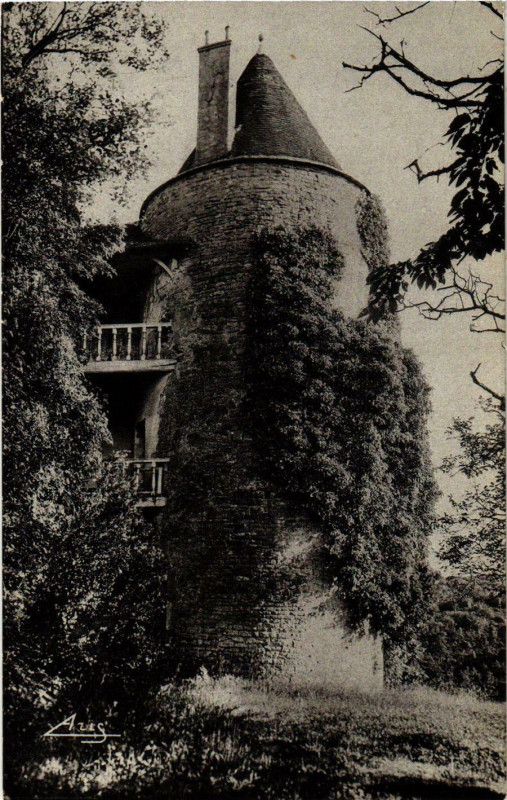 Carte postale ancienne Brancion Une Tourelle du Chateau France à Château